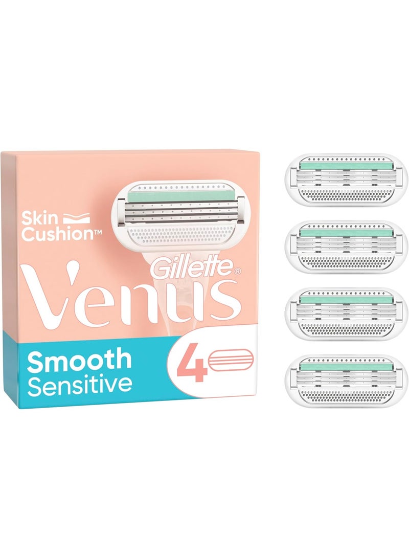 فينوس مجموعة ماكينات حلاقة سلسة للبشرة الحساسة للنساء مكونة من 4 شفرات من جيليت فينوس - Image 2